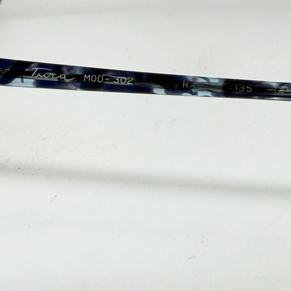 TURA MOD 302 Frame Japan 135 Optical Eyeglasses‎ Blue Marble Pattern 21047
